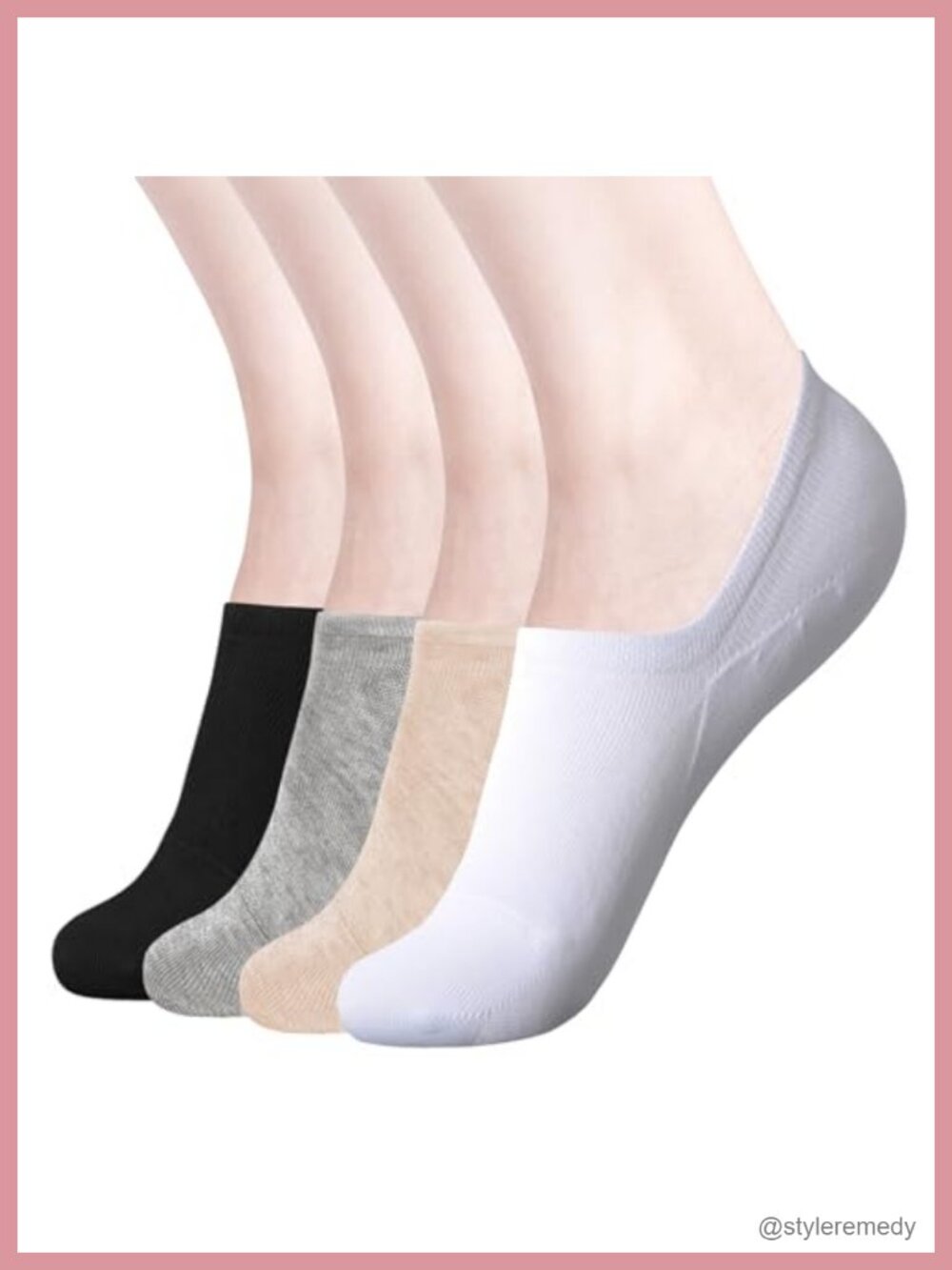 No Show Socks for Women Non Slip Cotton Low Cut Invisible Liner